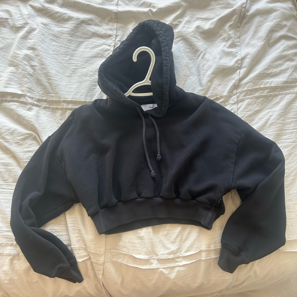 TNA Black Cropped Hoodie